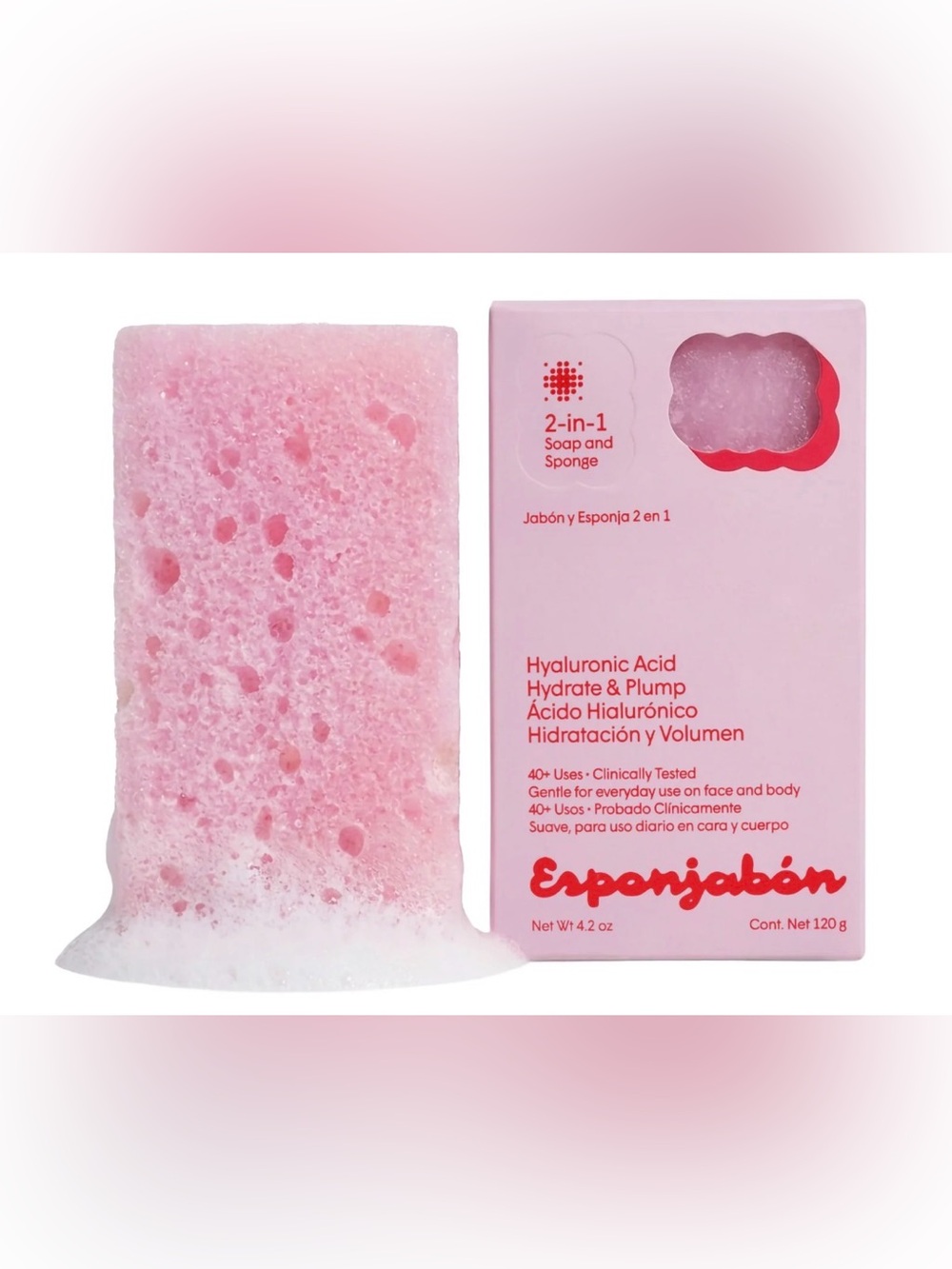 NWT. NEW Esponjabón Hyaluronic Acid 2-in-1 Soap & Sponge